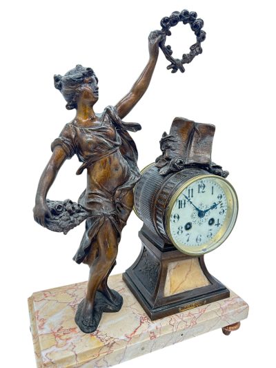 Wonderful French Figural Mantel Clock – ca1890 French mantel clock Antique Clocks 6