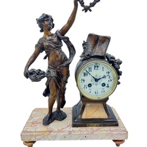 Wonderful French Figural Mantel Clock – ca1890 French mantel clock Antique Clocks