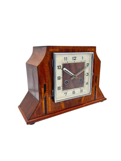 Stylish English Art Deco Mantle Clock – 8 Day Striking Mantel Clock Mantel Clock Antique Clocks 8