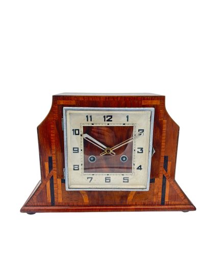 Stylish English Art Deco Mantle Clock – 8 Day Striking Mantel Clock Mantel Clock Antique Clocks 3