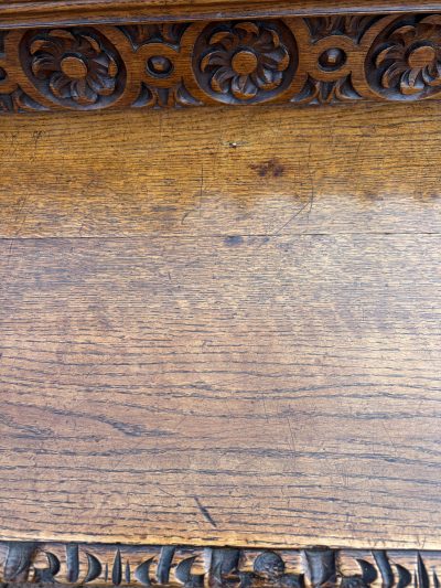 Late Victorian Hall Bench antique oak Antique Benches 8