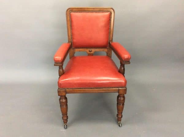 Late Victorian Solid Oak Desk Chair c1890 desk chair Antique Chairs 3