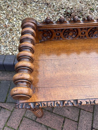 Late Victorian Hall Bench antique oak Antique Benches 5