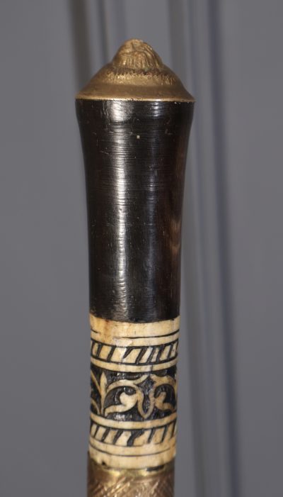 Anglo Indian Bone Inlaid Sword Stick Walking cane Antique Collectibles 9