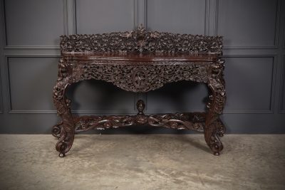 Burmese Carved Padauk Wood Console Table console table Antique Furniture 7