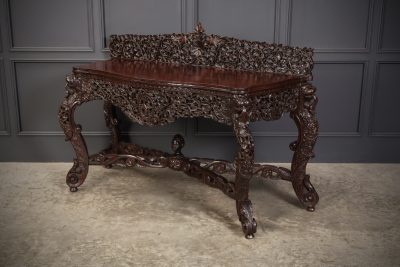 Burmese Carved Padauk Wood Console Table console table Antique Furniture 11