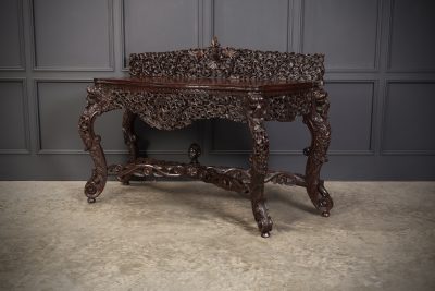 Burmese Carved Padauk Wood Console Table console table Antique Furniture 13