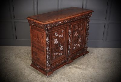 Carved Oak Side Cabinet Side Cabinet Antique Cabinets 3