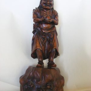 Exquisite carved wood Sennin Chinnan  okimono Edo Period possibly 18th century okimono Antique Art