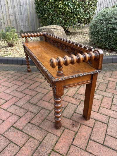 Late Victorian Hall Bench antique oak Antique Benches 11