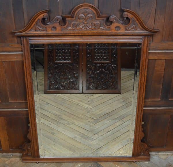 Victorian Oak Over Mantle Mirror SAI2986 Antique Mirrors 8