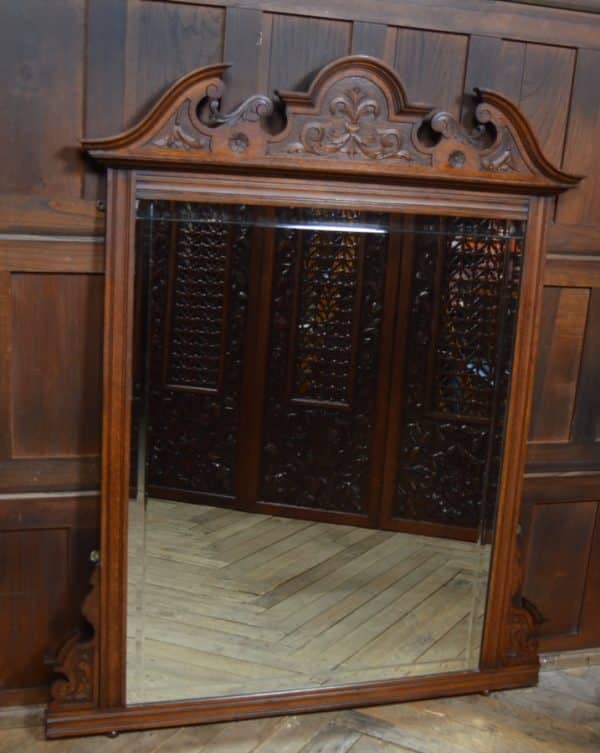 Victorian Oak Over Mantle Mirror SAI2986 Antique Mirrors 6