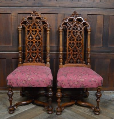 Victorian Walnut Hall Chairs SAI3293 - Image 7