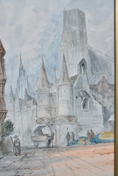 Malines By J Debauenaux Painting SAI3602 watercolour Antique Art 12