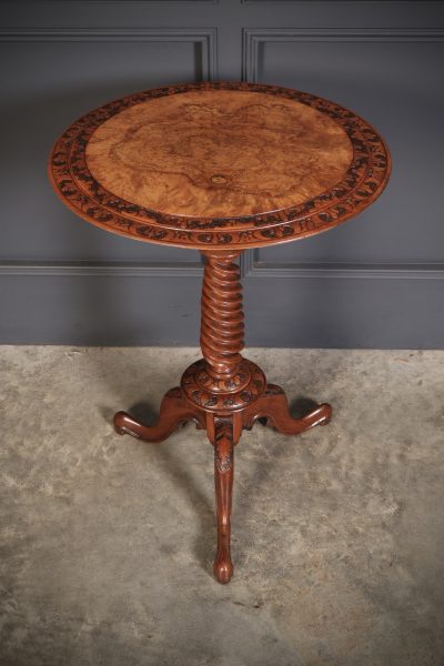 Figured Walnut Occasional Wine Table occasional table Antique Furniture 4