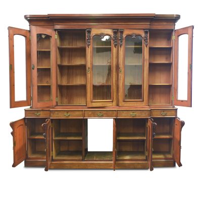 Quality 5-Door Victorian Mahogany Cabinet Bookcase - Image 13