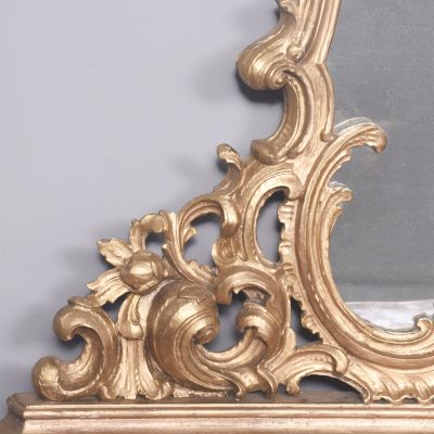 Victorian Rococo Hand-Carved Giltwood Console Table with Mirror Antique Furniture 5