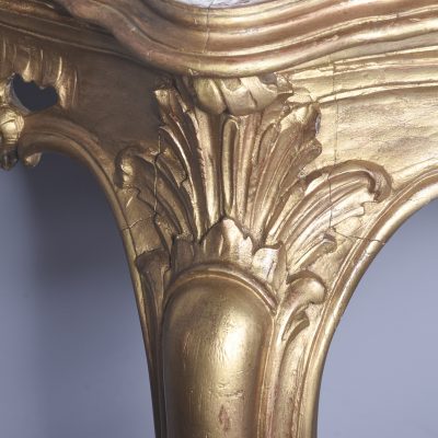 Victorian Rococo Hand-Carved Giltwood Console Table with Mirror Antique Furniture 11