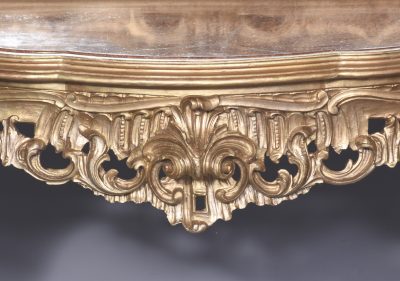 Victorian Rococo Hand-Carved Giltwood Console Table with Mirror Antique Furniture 12