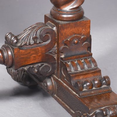 Carved Oak Swinging Crib on Stand Antique Beds 10