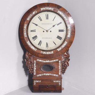 George IV Rosewood Drop-Dial Fusee Wall Clock Wall Clock Antique Clocks 3