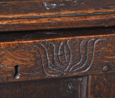 Large George I Panelled Oak Coffer Antique Chests 6