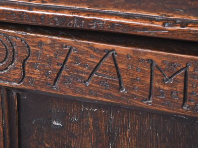 Large George I Panelled Oak Coffer Antique Chests 7