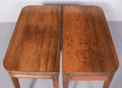 Pair of George III Rosewood and Brass Mounted Card Tables Antique Furniture 12