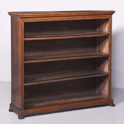 Edwardian Oak Open Bookcase Antique Bookcases 4