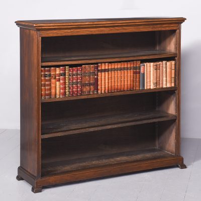 Edwardian Oak Open Bookcase Antique Bookcases 10