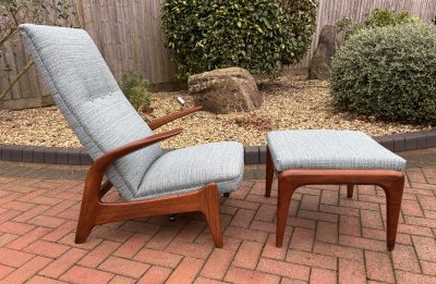 Rock ‘n’ Rest Armchair & Stool c1960s mid century Antique Chairs 3