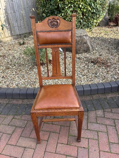 Set of 6 Shapland & Petter Oak Dining Chairs Arts & Crafts Antique Chairs 10