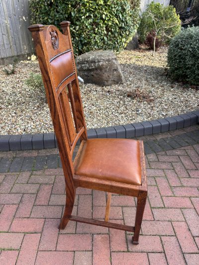 Set of 6 Shapland & Petter Oak Dining Chairs Arts & Crafts Antique Chairs 13