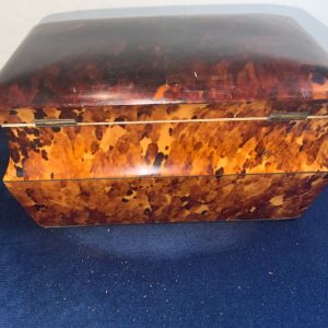 TORTOISE SHELL GEORGIAN  TEA CADDY Antique Boxes