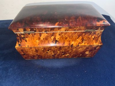 TORTOISE SHELL GEORGIAN  TEA CADDY Antique Boxes 3