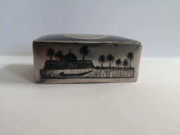 Exquisite WW2 Iraqi Niello Silver Snuff Box Marsh Arab Sweetheart - Image 6