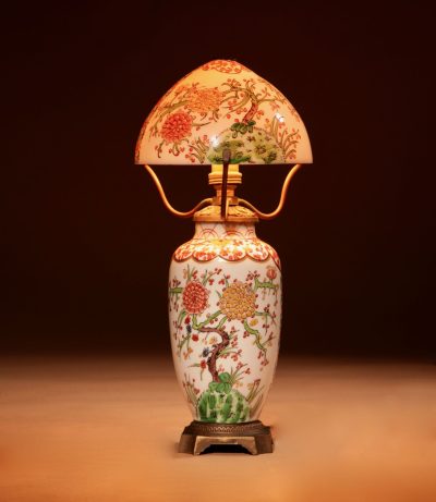 Mushroom Lamp Art Nouveau/Art Deco Desvres-Gabriel Fourmaintraux Porcelain Table Lamp circa 1905-25.