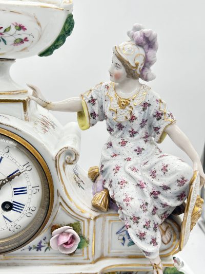 Fabulous Meissen Porcelain Figural Mantel clock – ca1850 Mantel Clock Antique Clocks 19