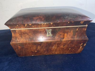 TORTOISE SHELL GEORGIAN  TEA CADDY Antique Boxes 4