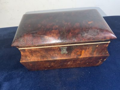 TORTOISE SHELL GEORGIAN  TEA CADDY Antique Boxes 5