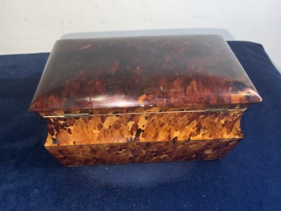 TORTOISE SHELL GEORGIAN  TEA CADDY Antique Boxes 8