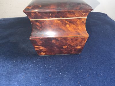 TORTOISE SHELL GEORGIAN  TEA CADDY Antique Boxes 11