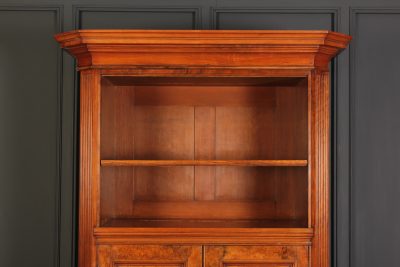 Rare Slim Burr Walnut Cupboard cupboard Antique Bookcases 5