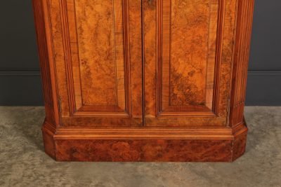 Rare Slim Burr Walnut Cupboard cupboard Antique Bookcases 8