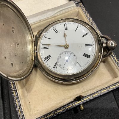 COVENTRY SILVER POCKET WATCH BY KATE BARNWELL 1894 Antique Clocks 4