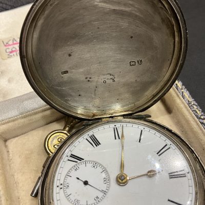 COVENTRY SILVER POCKET WATCH BY KATE BARNWELL 1894 Antique Clocks 5