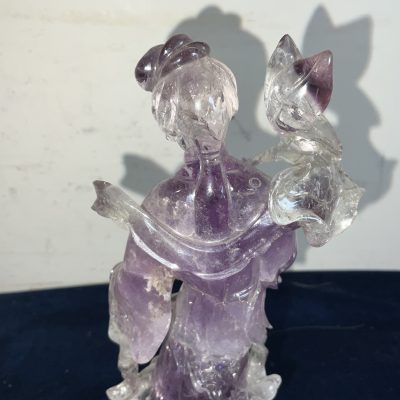 CHINESE CRYSTAL JADE & GILT FIGURE Antique Sculptures 13