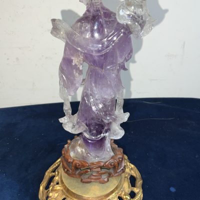 CHINESE CRYSTAL JADE & GILT FIGURE Antique Sculptures 14