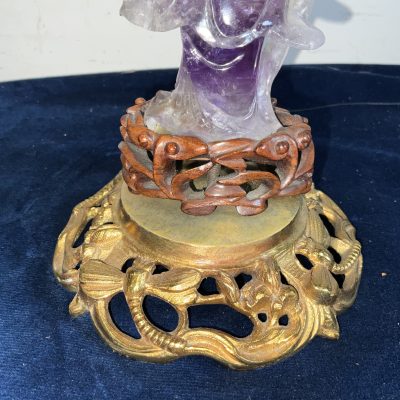 CHINESE CRYSTAL JADE & GILT FIGURE Antique Sculptures 15