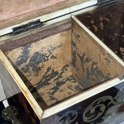 TORTOISE SHELL & BUELLE TEA CADDY Antique Boxes 13